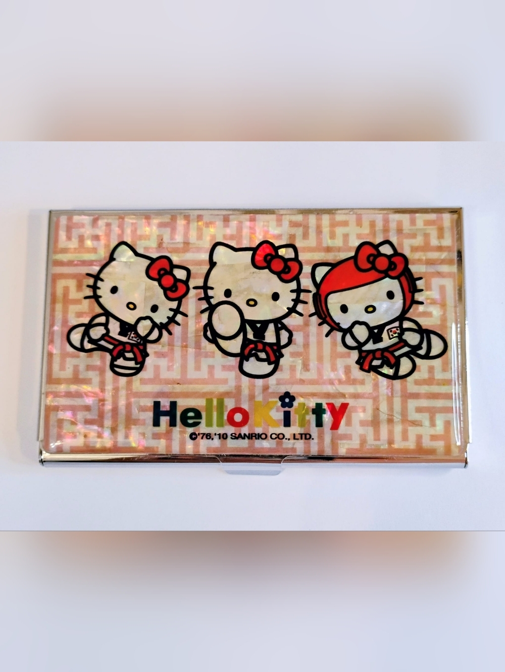 NIB Hello Kitty Metal Card Case w/Mirror -Sanrio